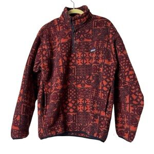 Patagonia Vintage Synchilla Snap-T Fleece Pullover Print Spiced Orange S